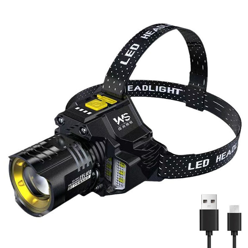 Rechargeable Powerful LED Headlamp with Telescopic Zoomable Headlight