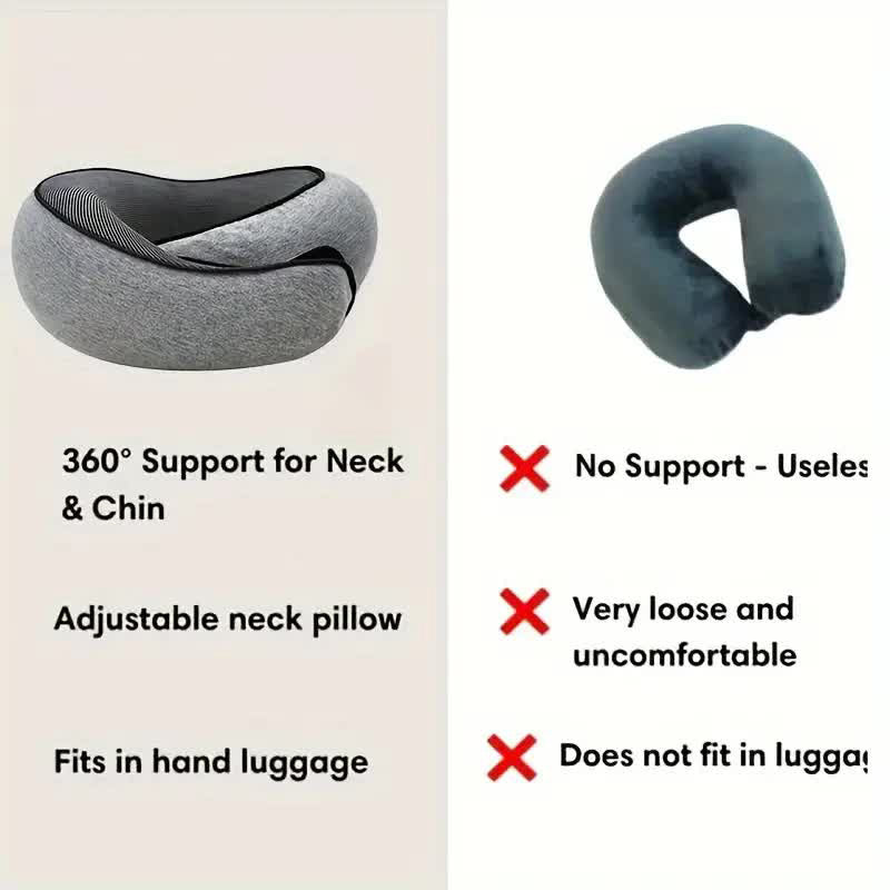 Travel Neck Support Memory Foam U-shaped Neck Pillow