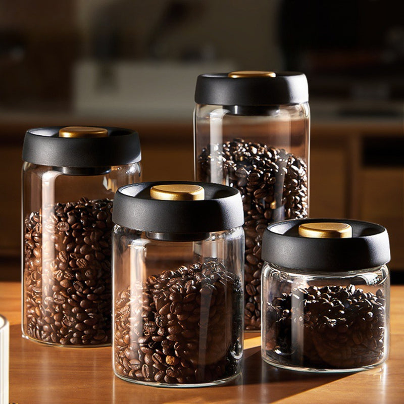 Coffee Beans Vacuum Sealed Tank Transparent Glass Food Storage Jars
