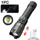 Rechargeable High Power Military Tactical Flashlight Telescopic Zoom Torch Lamp