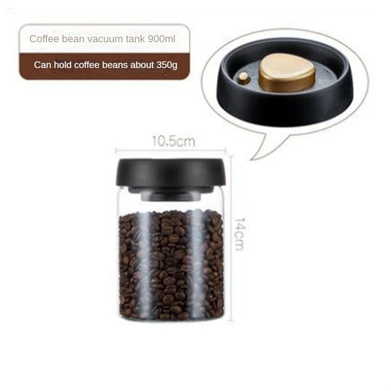 Coffee Beans Vacuum Sealed Tank Transparent Glass Food Storage Jars