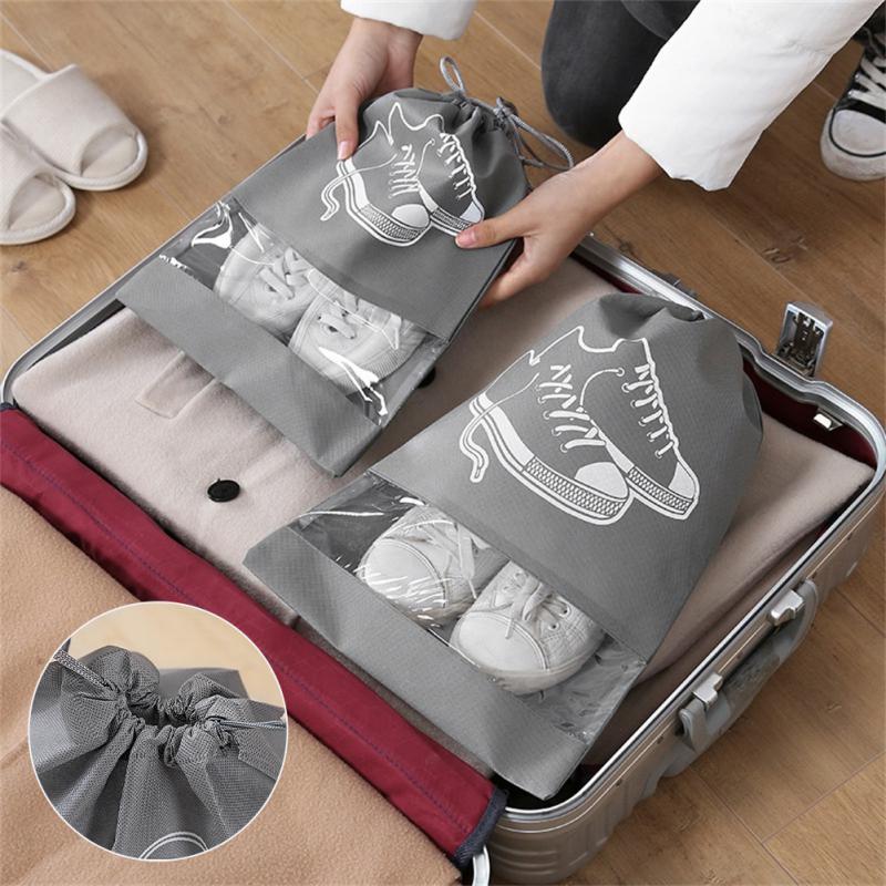 5pcs Non Woven Shoes Storage Bag Closet Organizer