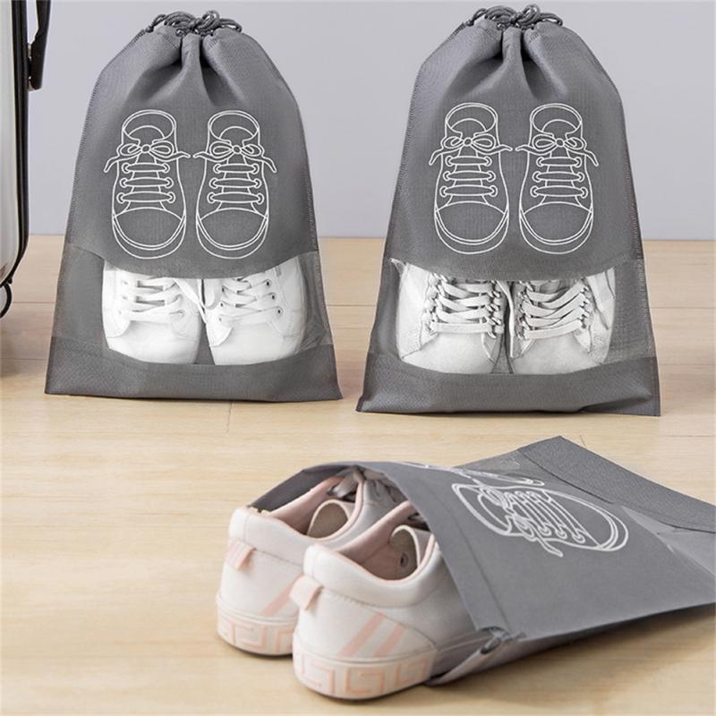 5pcs Non Woven Shoes Storage Bag Closet Organizer