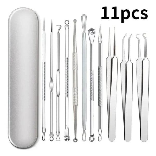 11pcs Acne Pimples Blackhead Remover Clip Facial Cleaner