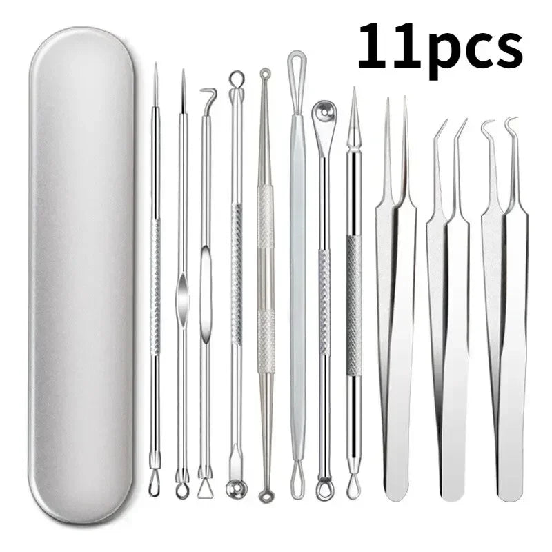 11pcs Acne Pimples Blackhead Remover Clip Facial Cleaner