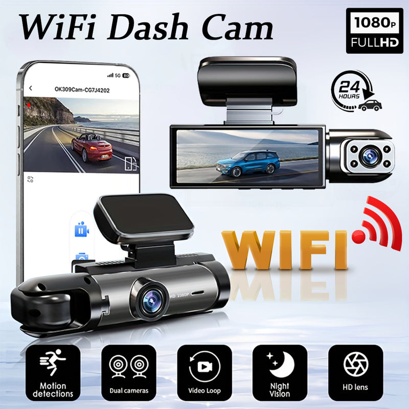 1080P WIFI Dual Camera Night Vision Dash Cam