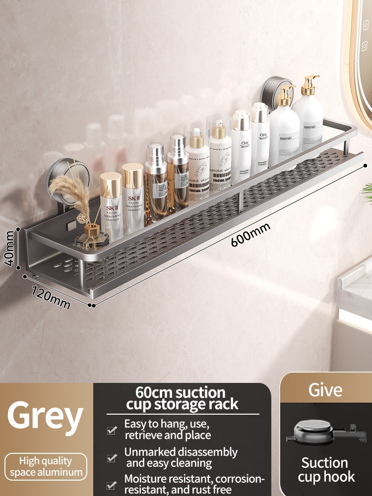 No Drill Suction Cup Bathroom Shelf Toilet Hanging Rack