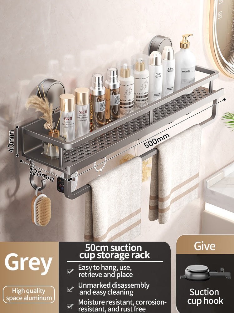 No Drill Suction Cup Bathroom Shelf Toilet Hanging Rack