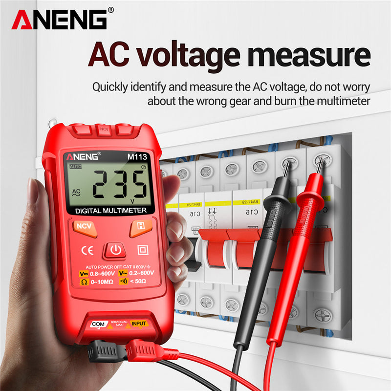 Digital AC/DC Voltage Meter Ohm NCV Measuring Mini Electricity Test Tool