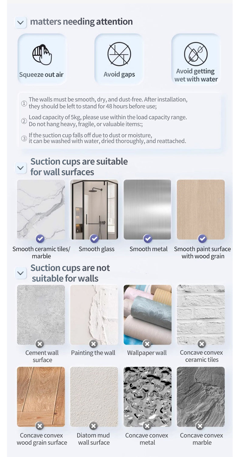 No Drill Suction Cup Bathroom Shelf Toilet Hanging Rack