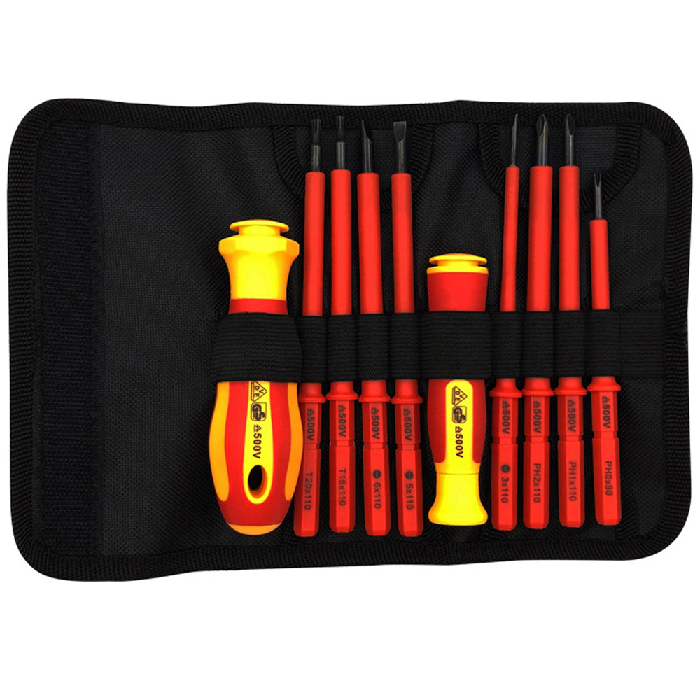10Pcs Interchangeable Blade VDE Insulated Screwdriver Set