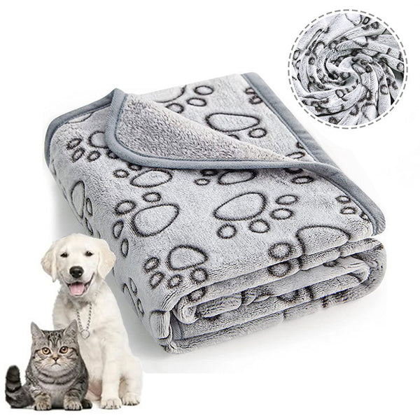 Soft Fluffy Cute Cartoon Pattern Pet Blanket