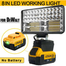 LED Portable Spotlights Cordless Outdoor Handheld Emergency Tool Light Fit Dewalt 18V Battery