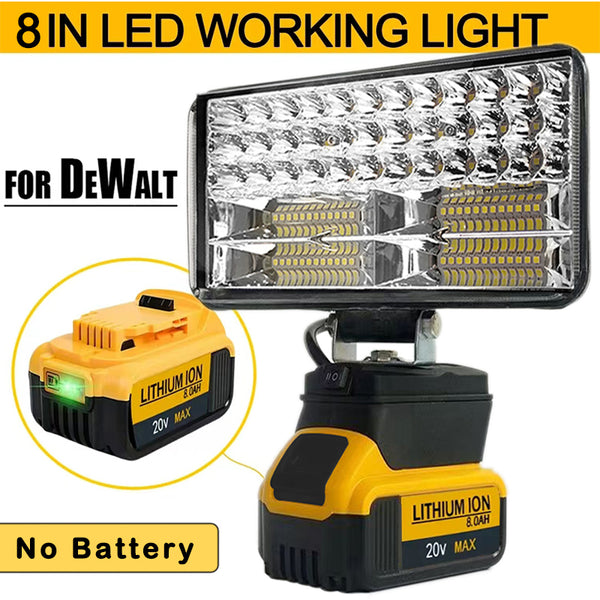 LED Portable Spotlights Cordless Outdoor Handheld Emergency Tool Light Fit Dewalt 18V Battery