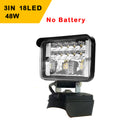 LED Portable Spotlights Cordless Outdoor Handheld Emergency Tool Light Fit Dewalt 18V Battery