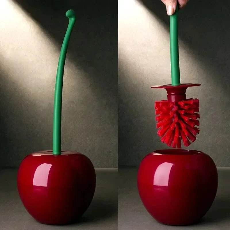 Creative Lovely Cherry Shape Lavatory Toilet Brush Set