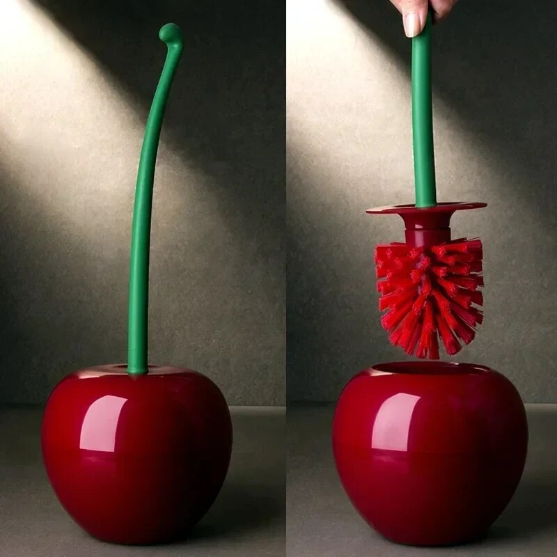 Creative Lovely Cherry Shape Lavatory Toilet Brush Set