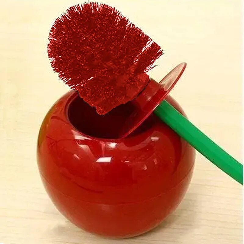 Creative Lovely Cherry Shape Lavatory Toilet Brush Set