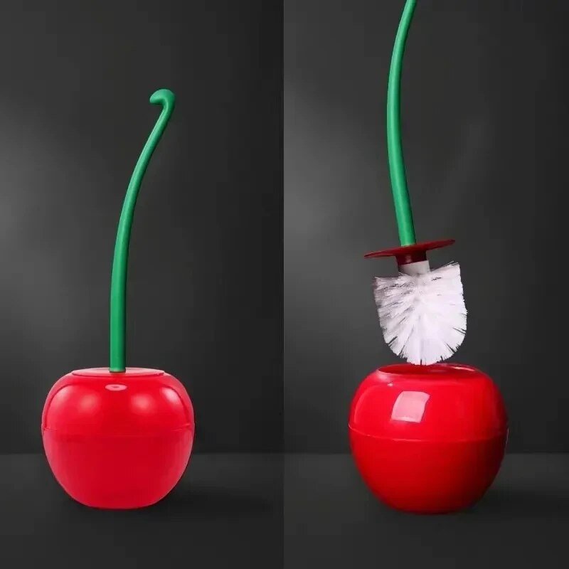 Creative Lovely Cherry Shape Lavatory Toilet Brush Set