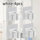 Self-Adhesive Mop Holder No-Drill Wall-Mounted Storage Rack