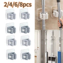Self-Adhesive Mop Holder No-Drill Wall-Mounted Storage Rack