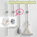 Self-Adhesive Mop Holder No-Drill Wall-Mounted Storage Rack