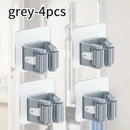 Self-Adhesive Mop Holder No-Drill Wall-Mounted Storage Rack