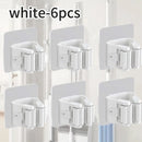 Self-Adhesive Mop Holder No-Drill Wall-Mounted Storage Rack