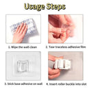 Self-Adhesive Mop Holder No-Drill Wall-Mounted Storage Rack