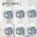 Self-Adhesive Mop Holder No-Drill Wall-Mounted Storage Rack