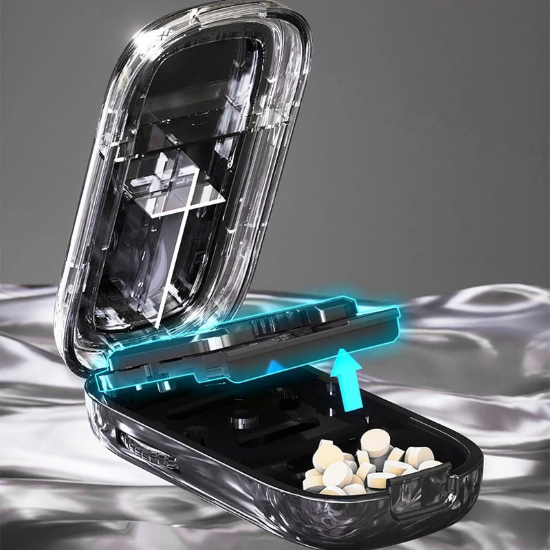 Portable Drug Tablet Medicine Dustproof Divider Organizer Crusher Pill Cutter
