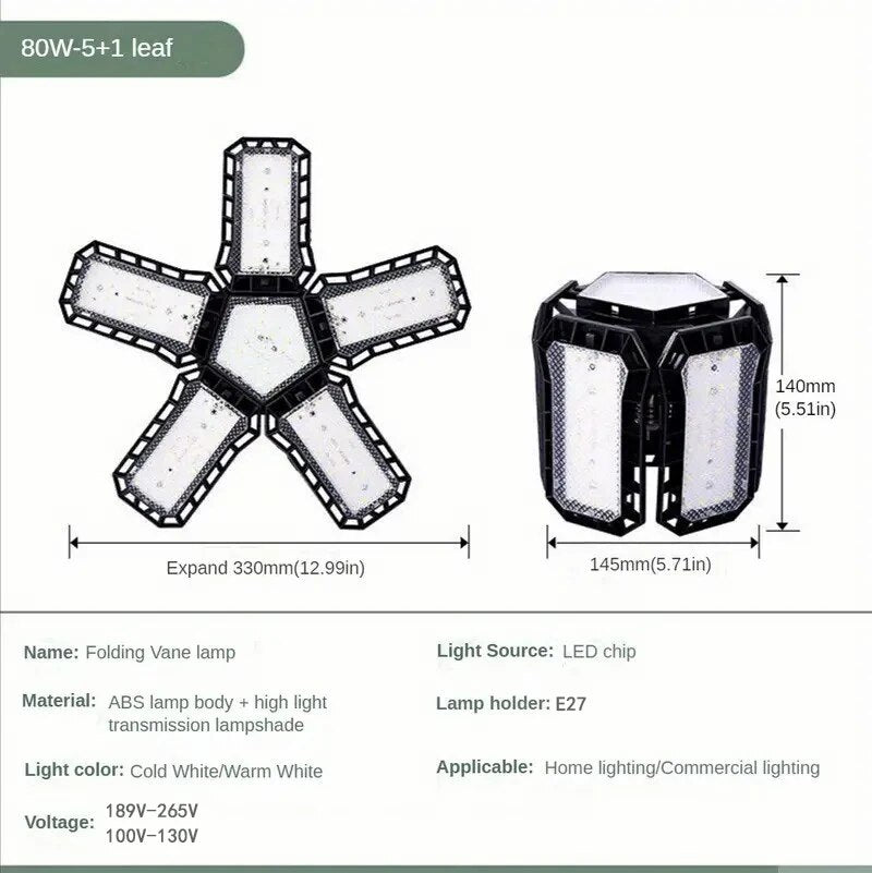 Super Bright Garage Lighting LED Shop Light With Adjustable Panels