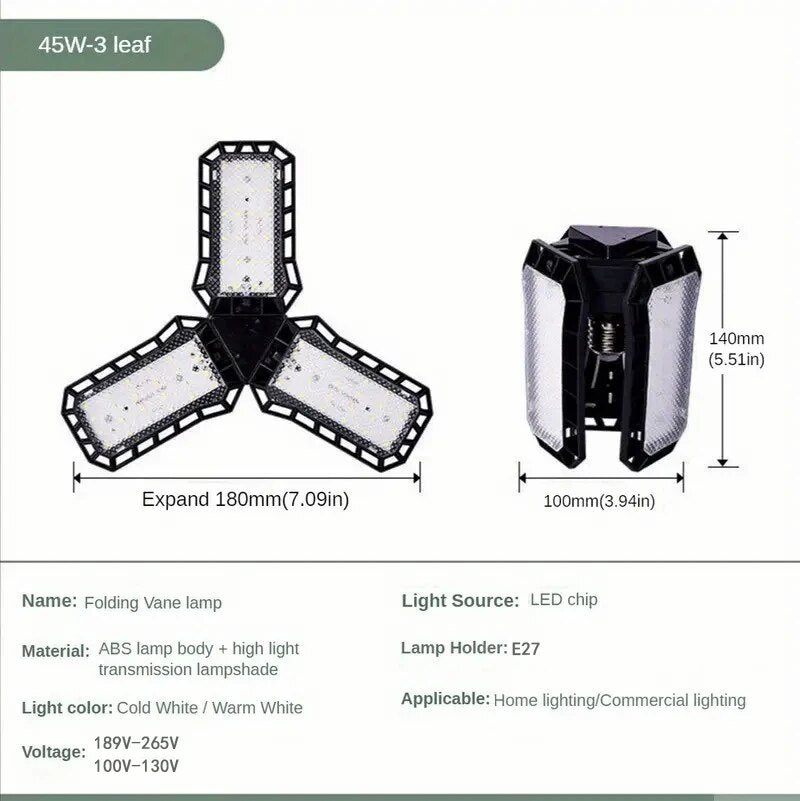 Super Bright Garage Lighting LED Shop Light With Adjustable Panels