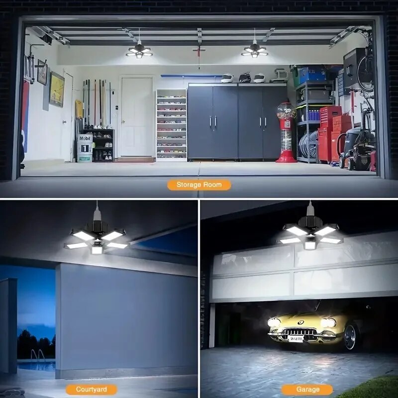 Super Bright Garage Lighting LED Shop Light With Adjustable Panels