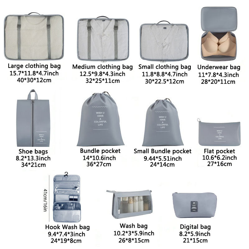 Travel Storage Bag Set Clothing Sorting Bags Packing Cubes