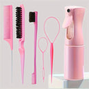 6pcs Set Hair Brush Set Hairdressing Spray Bottle Edge Control Hair Brush