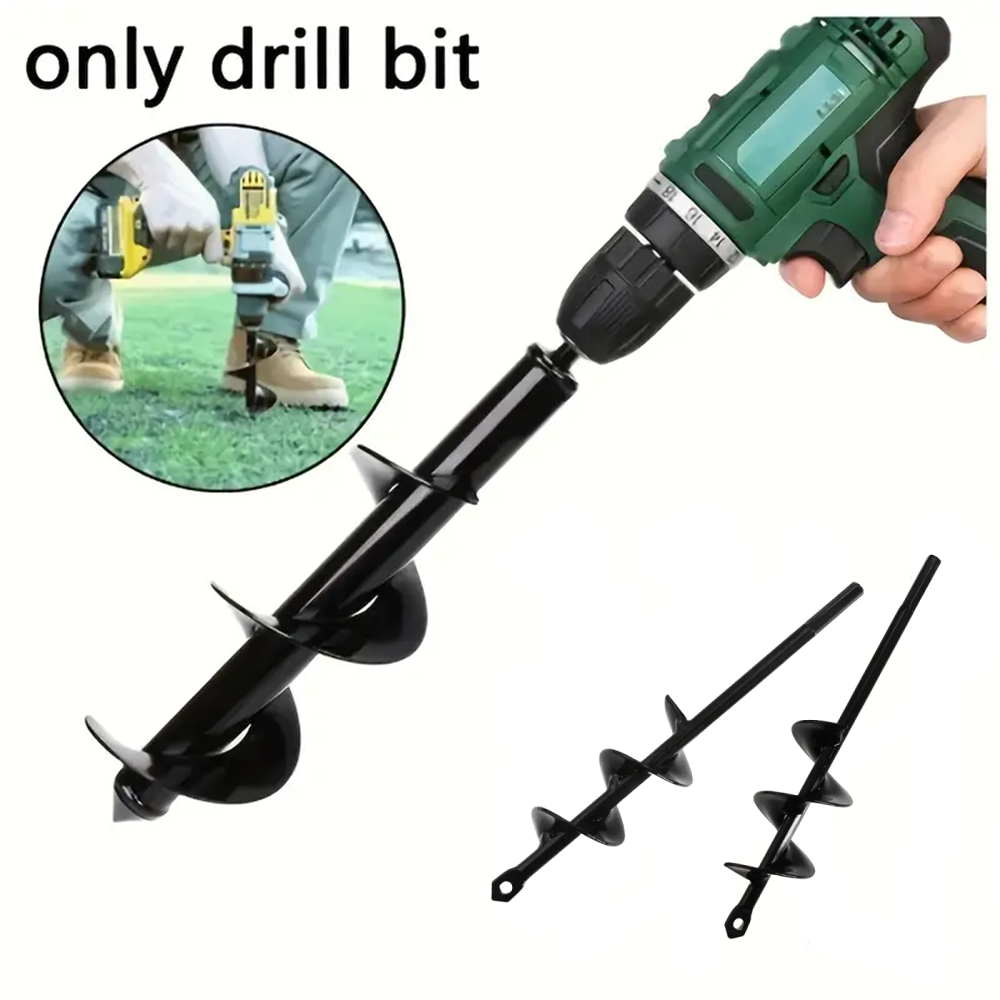 Garden Auger Spiral Drill Bit With 3/8" Hex Drive Drill