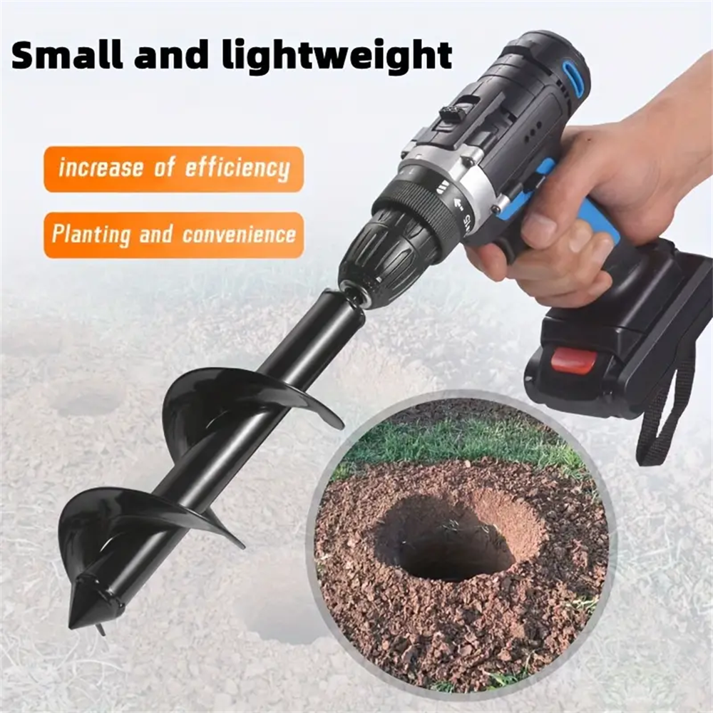 Garden Auger Spiral Drill Bit With 3/8" Hex Drive Drill