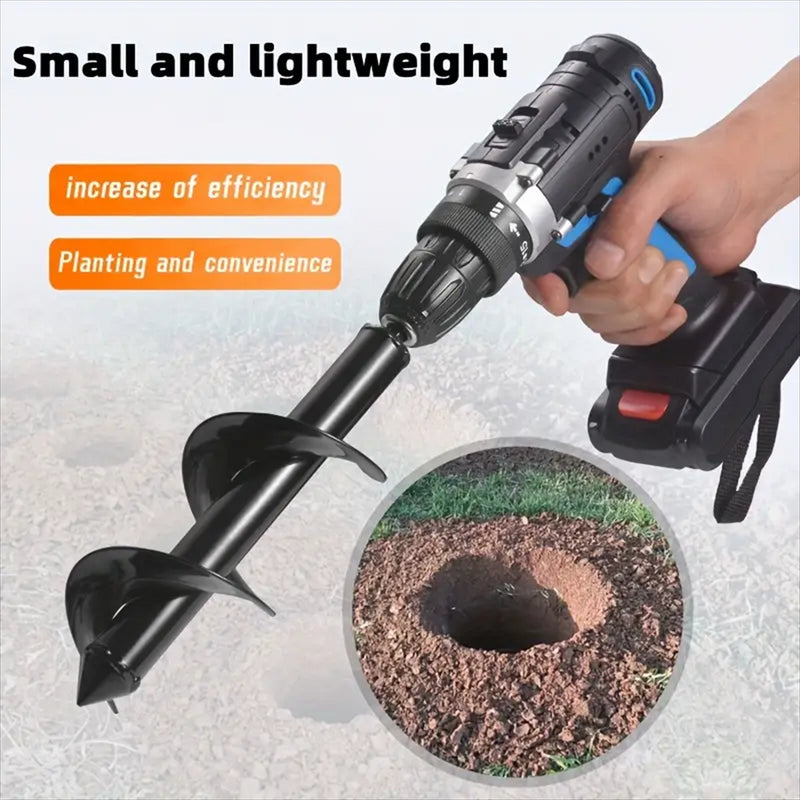 Garden Auger Spiral Drill Bit With 3/8" Hex Drive Drill