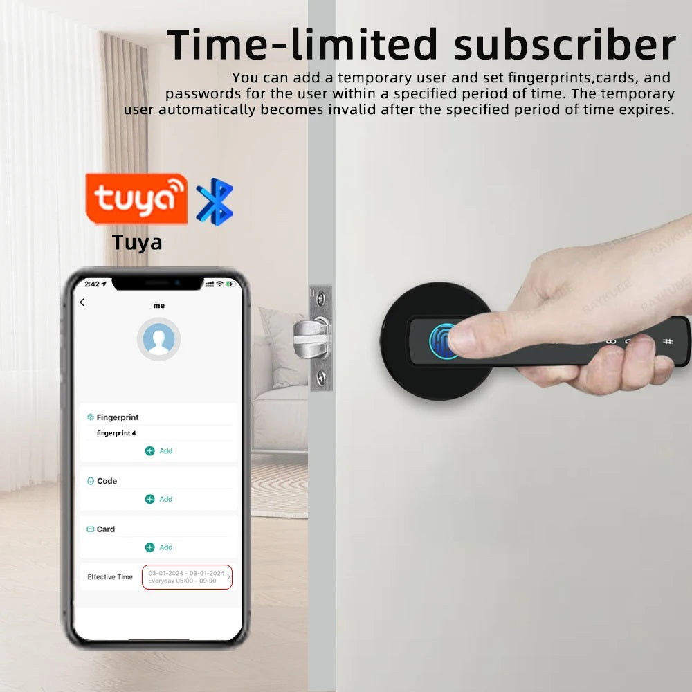 Bluetooth Smart Fingerprint Door Lock