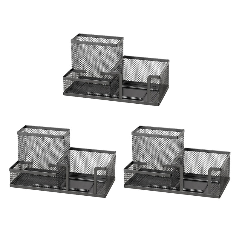 Mesh Desk Organizer Office Supplies Caddy with Pencil Holder and Storage Baskets