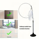 Long Suction Cup Pole Interactive Bell and Feather Wand Cat Teaser Toy