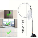 Long Suction Cup Pole Interactive Bell and Feather Wand Cat Teaser Toy