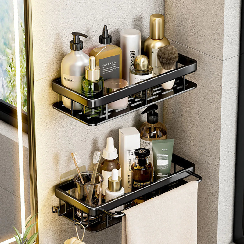 No Drill Wall Mounted Shower Corner Rack Bathroom Kitchen Accessories