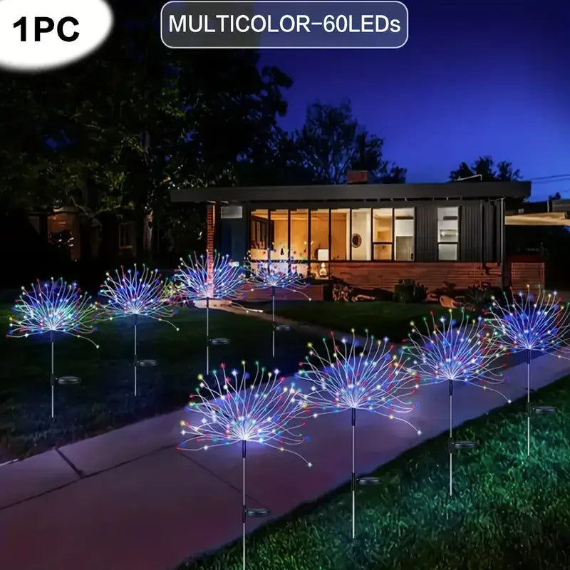 Solar Fireworks Lights Outdoor Waterproof Solar Garden Lights