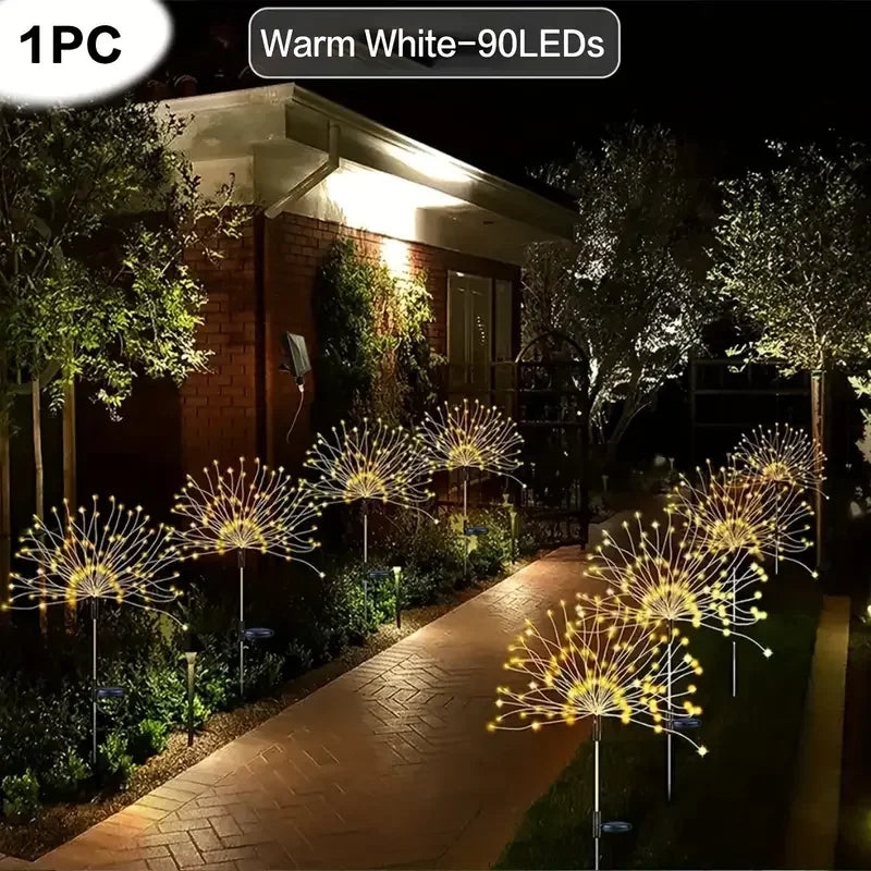 Solar Fireworks Lights Outdoor Waterproof Solar Garden Lights