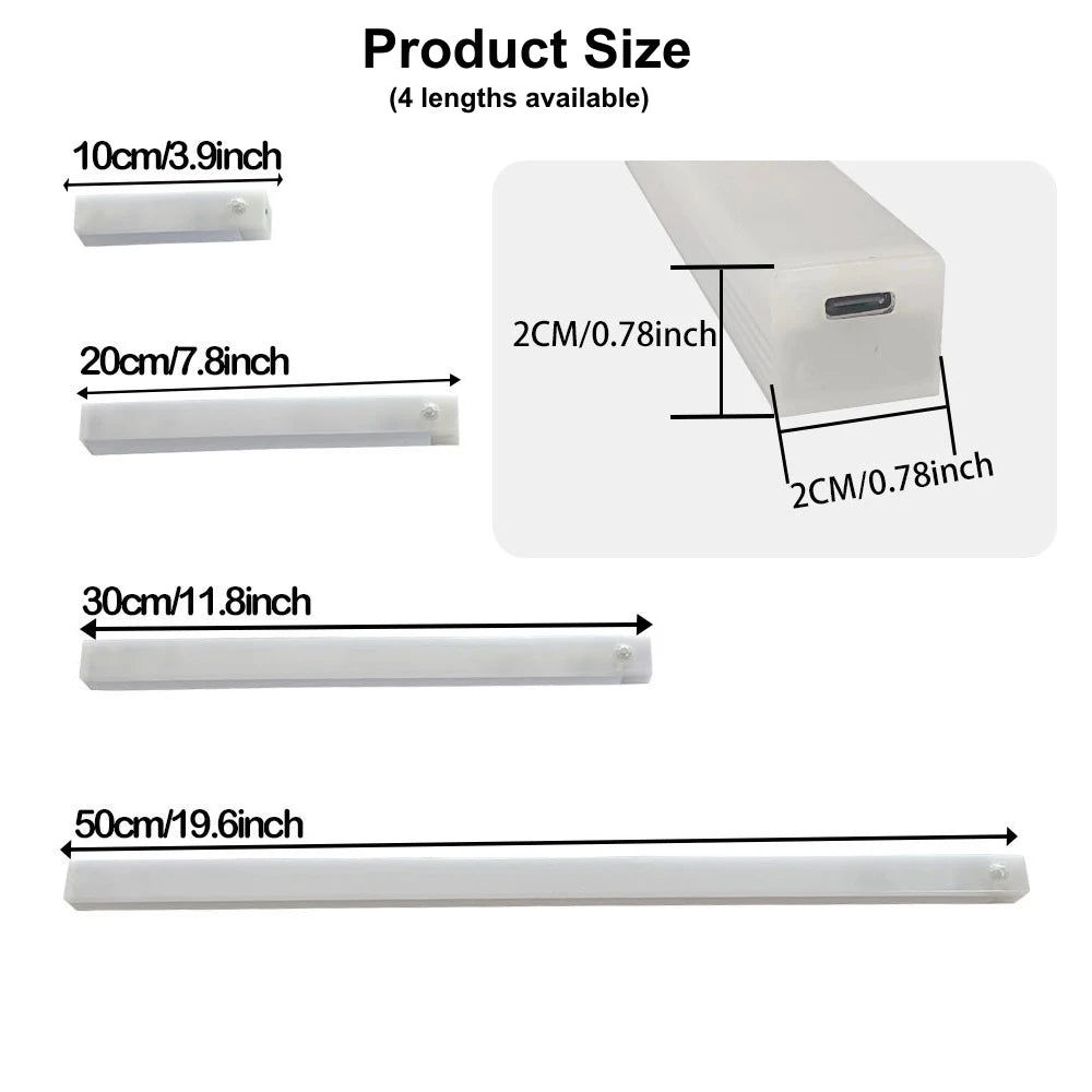 USB Rechargeable Motion Sensor LED Bar Light