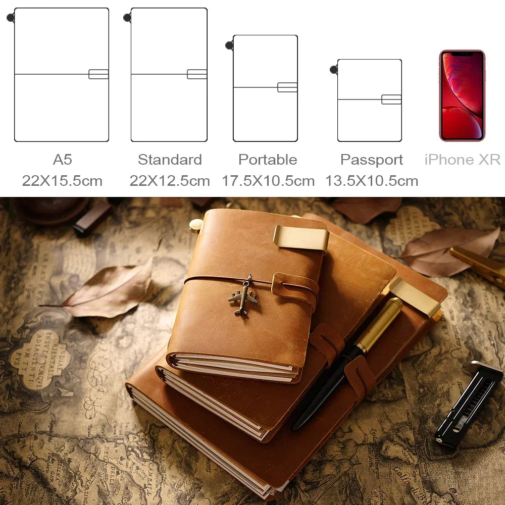 Handmade Vintage Cowhide Diary Journal Sketchbook Planner