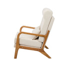 Linen Fabric Armchair Lounge Chair with Lumbar Pillow Beige