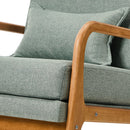 Linen Fabric Armchair Lounge Chair with Lumbar Pillow Green